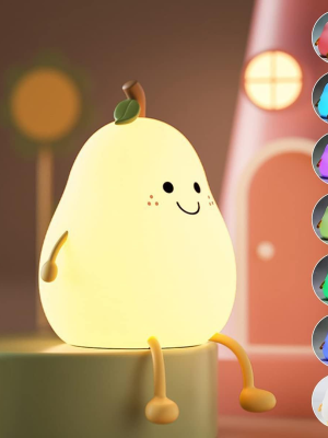 Rechargeable Silicone Pear Night Lamp