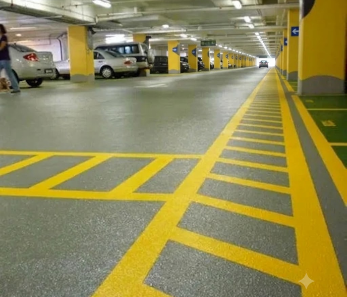 Car Parking Epoxy Yellow Line Coating