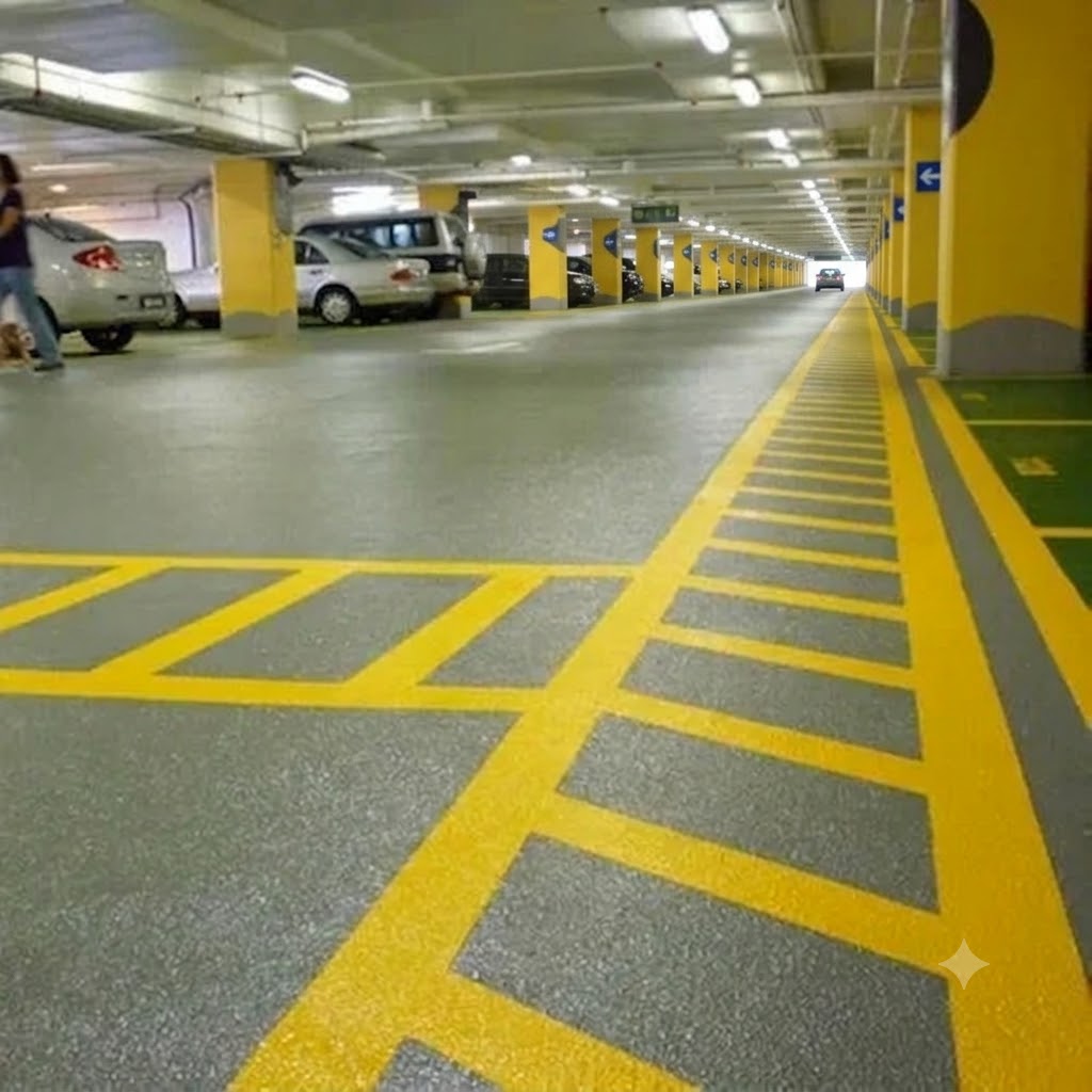 Car Parking Epoxy Yellow Line Coating