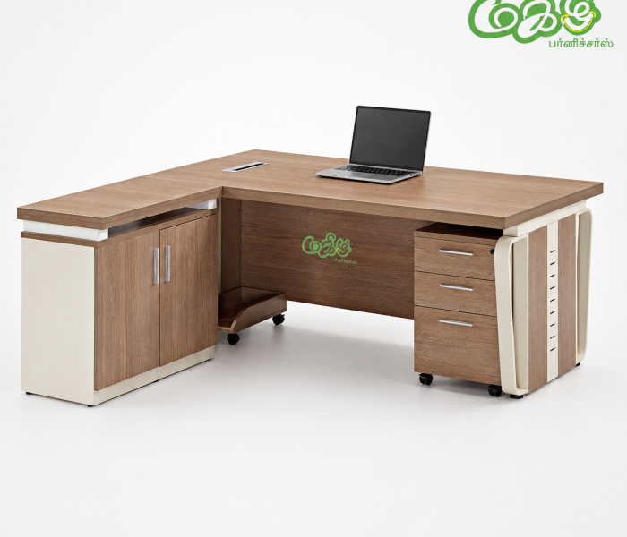 L shape wooden office table