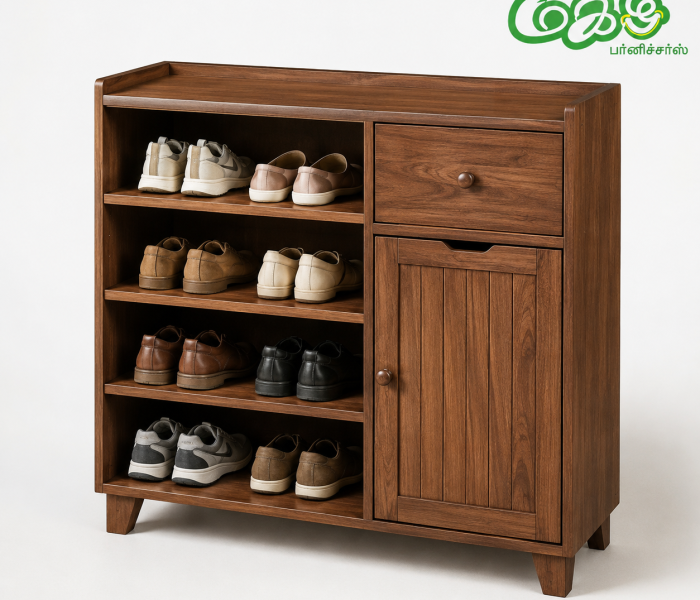 Wooden shoe rack