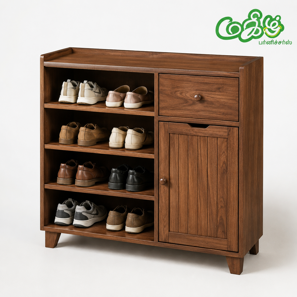 Wooden shoe rack